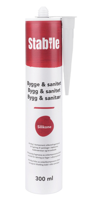 Bygge & Sanitet silikonefugemasse klar 300 ml - Stabile